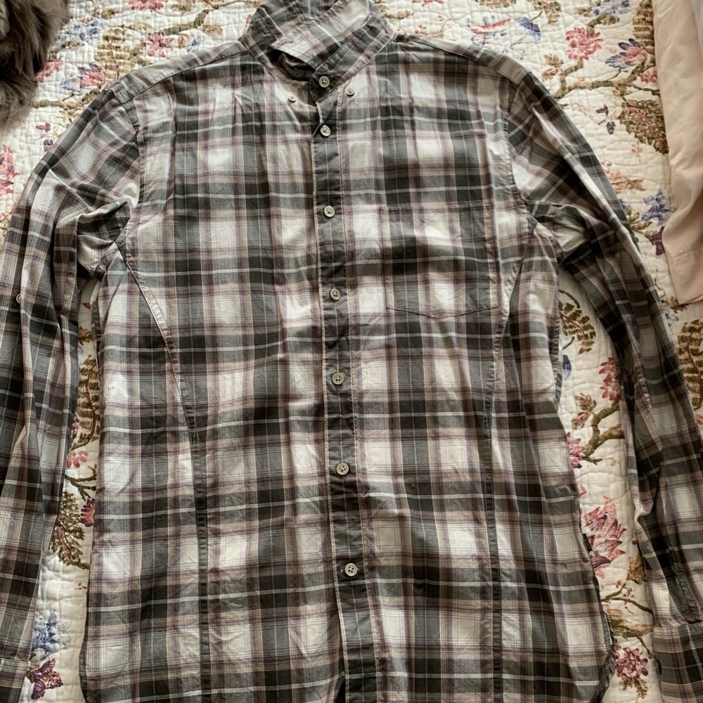 John Varvatos plaid button shirt